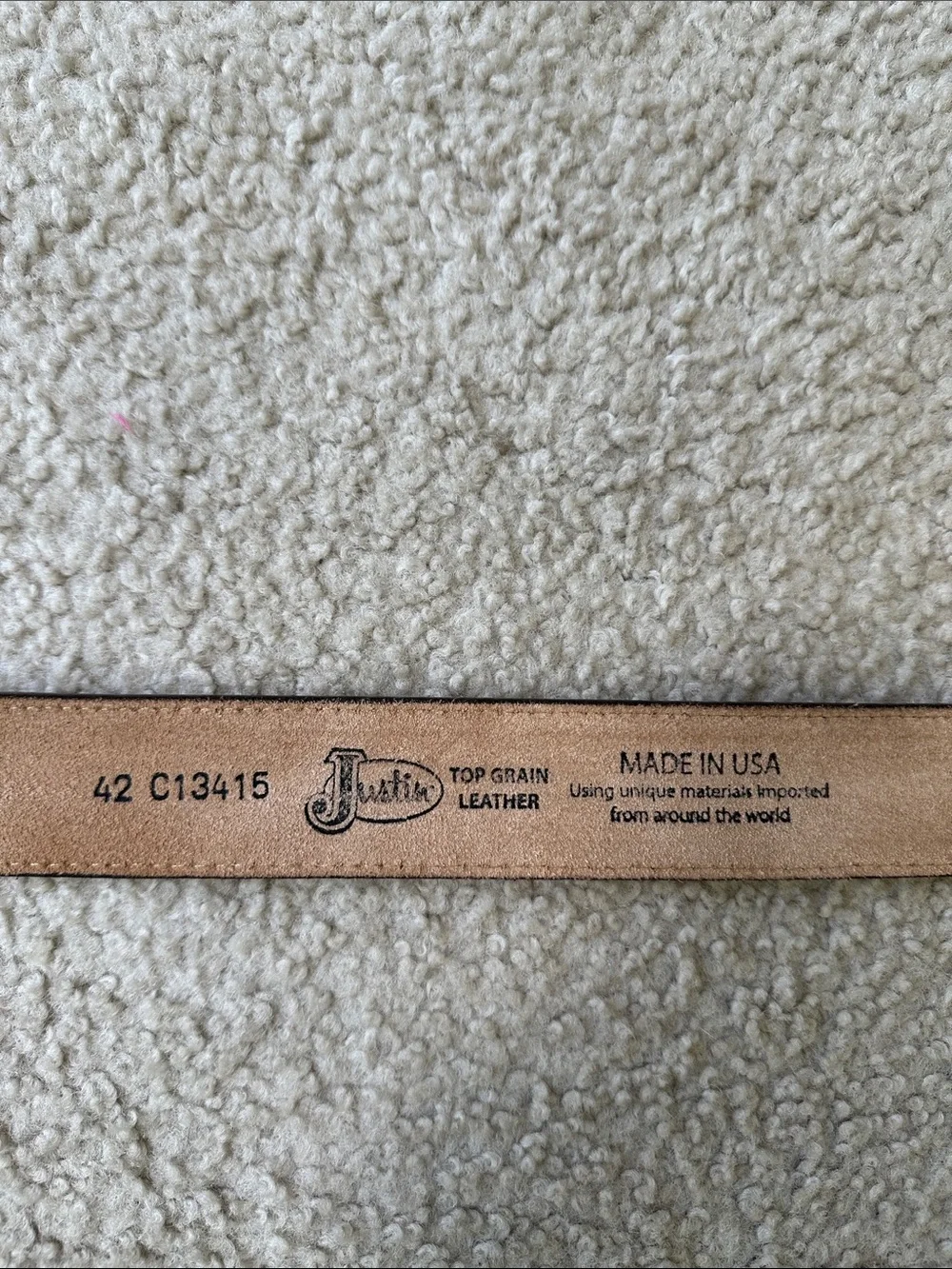 Justin Boots Leather Camo Belt NWOT